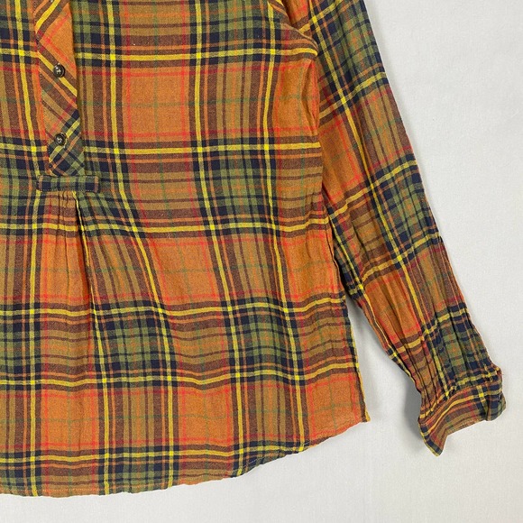 Soft Surroundings Blouse Brown Plaid Knit - Picture 4 of 11